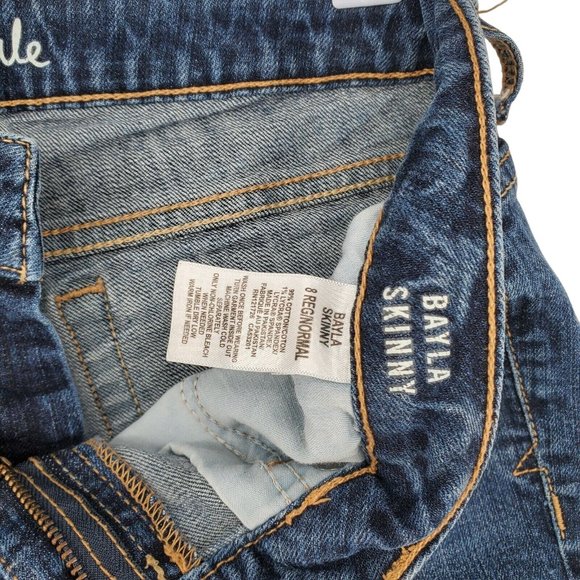 Aeropostale Jeans Women's Bayla Medium Wash Straight Leg Blue 8 - Picture 7 of 11